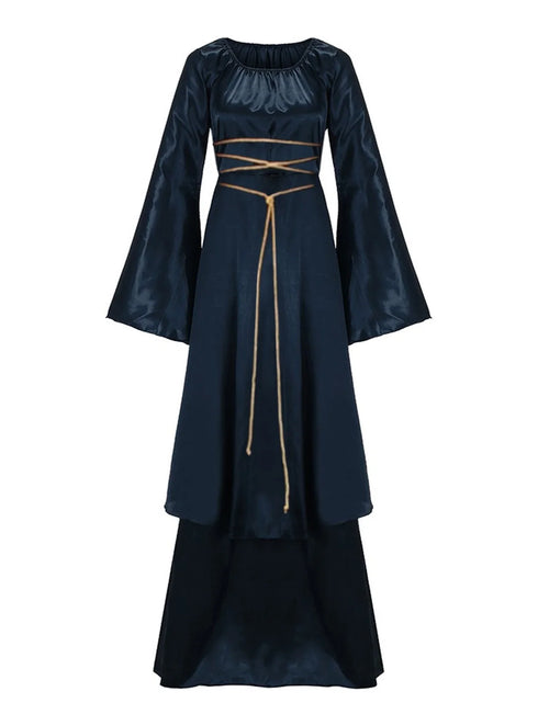 Load image into Gallery viewer, Renaissance Dress for Women plus Size Medieval Dress Lace up Corset Viking Dress Long Sleeve Irish over Long Dress
